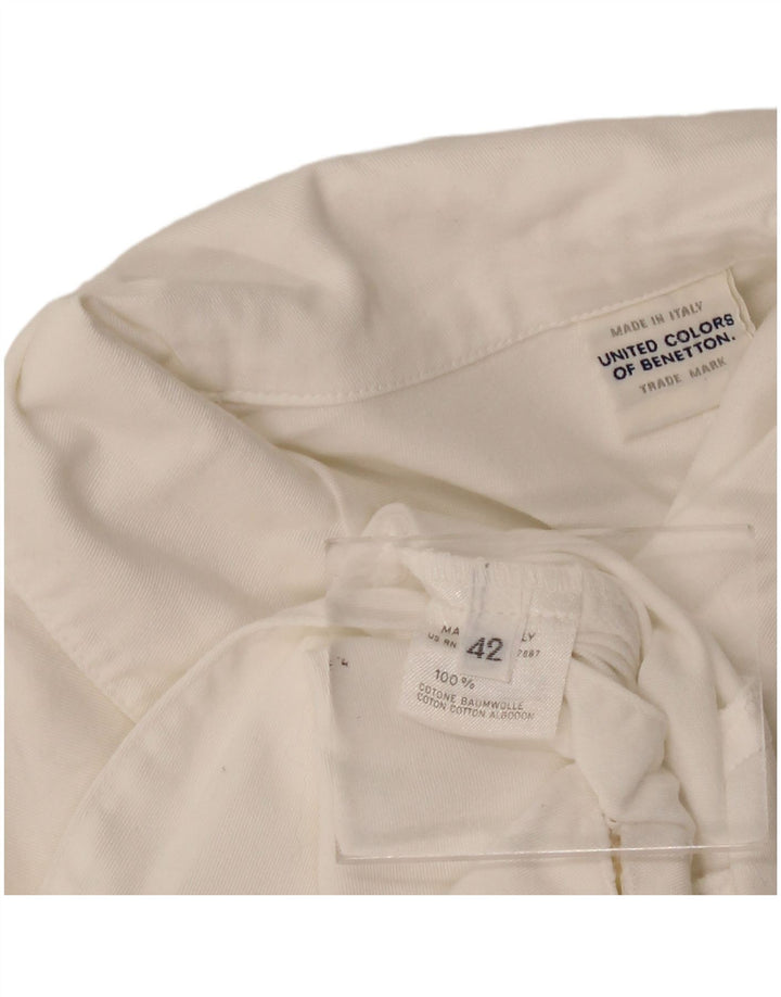 Benetton Γυναικεία Ζακέτα με κοντό μανίκι IT 42 μεσαίο λευκό βαμβακερό