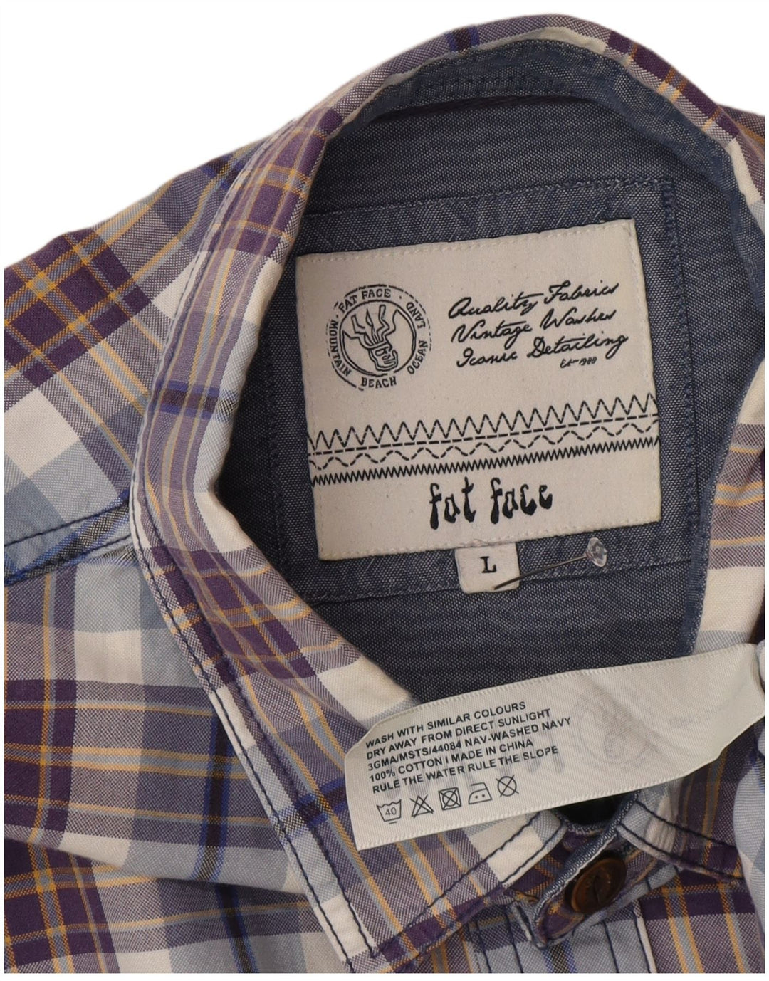 Ανδρικό πουκάμισο Fat Face Large Blue Check Cotton