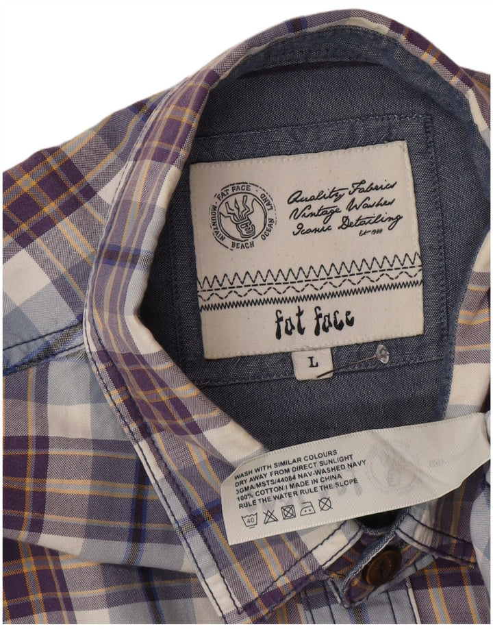 Ανδρικό πουκάμισο Fat Face Large Blue Check Cotton
