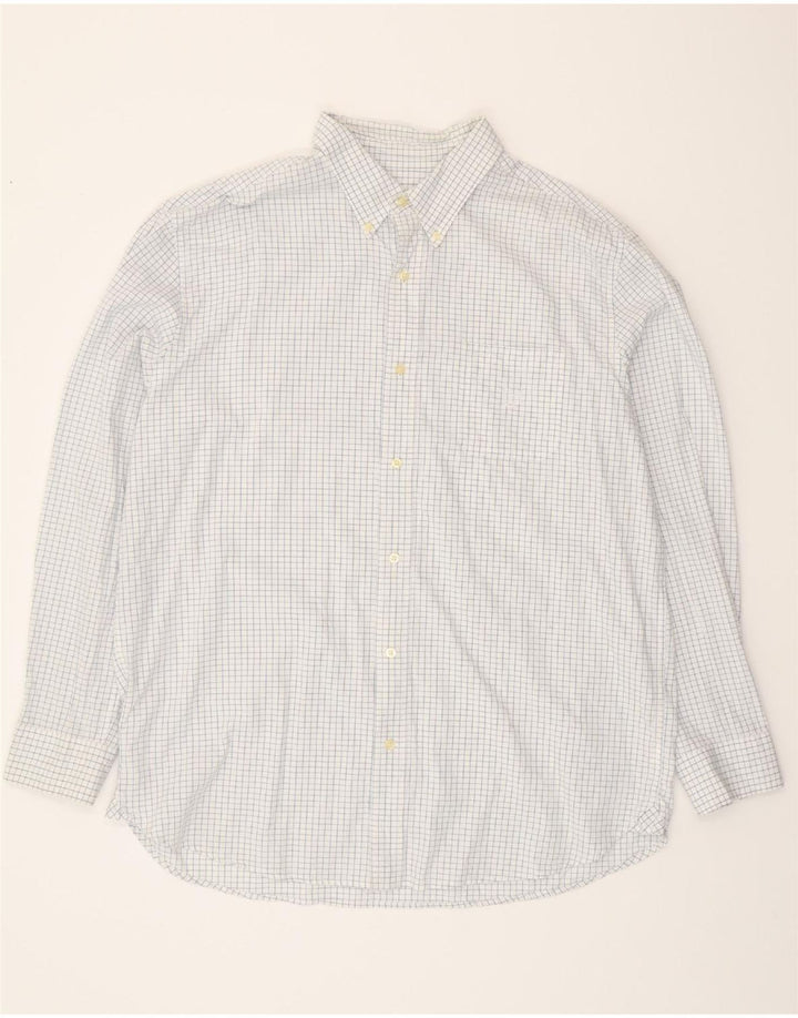 CHAPS Mens Shirt XL White Check Cotton Vintage Chaps and Second-Hand Chaps from Messina Hembry 