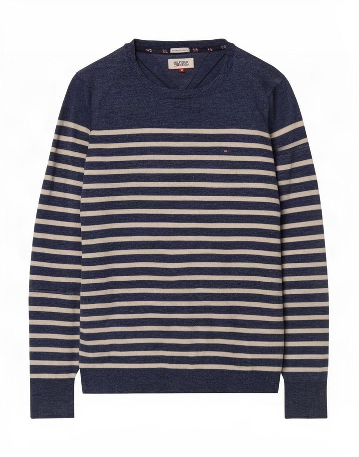 Ανδρικό πουλόβερ Tommy Hilfiger Boat Neck Jumper Medium Navy Blue ριγέ