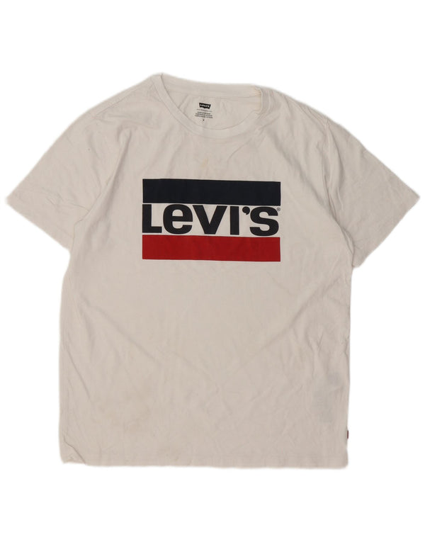 Ανδρικό γραφικό T-Shirt Levi's Top Μεσαίο λευκό βαμβακερό