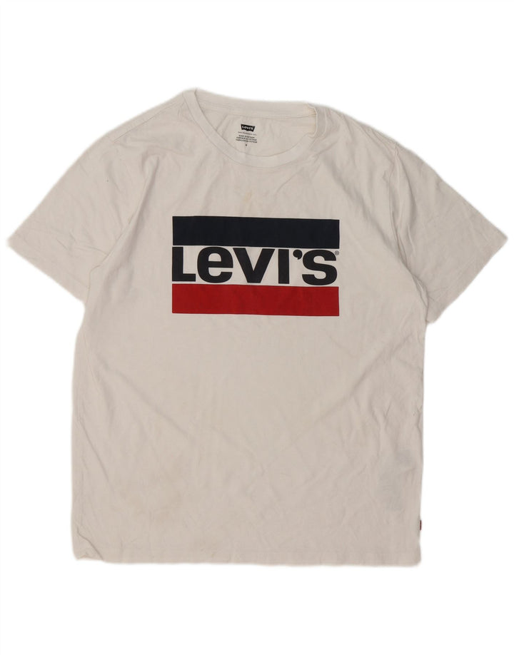 Ανδρικό γραφικό T-Shirt Levi's Top Μεσαίο λευκό βαμβακερό