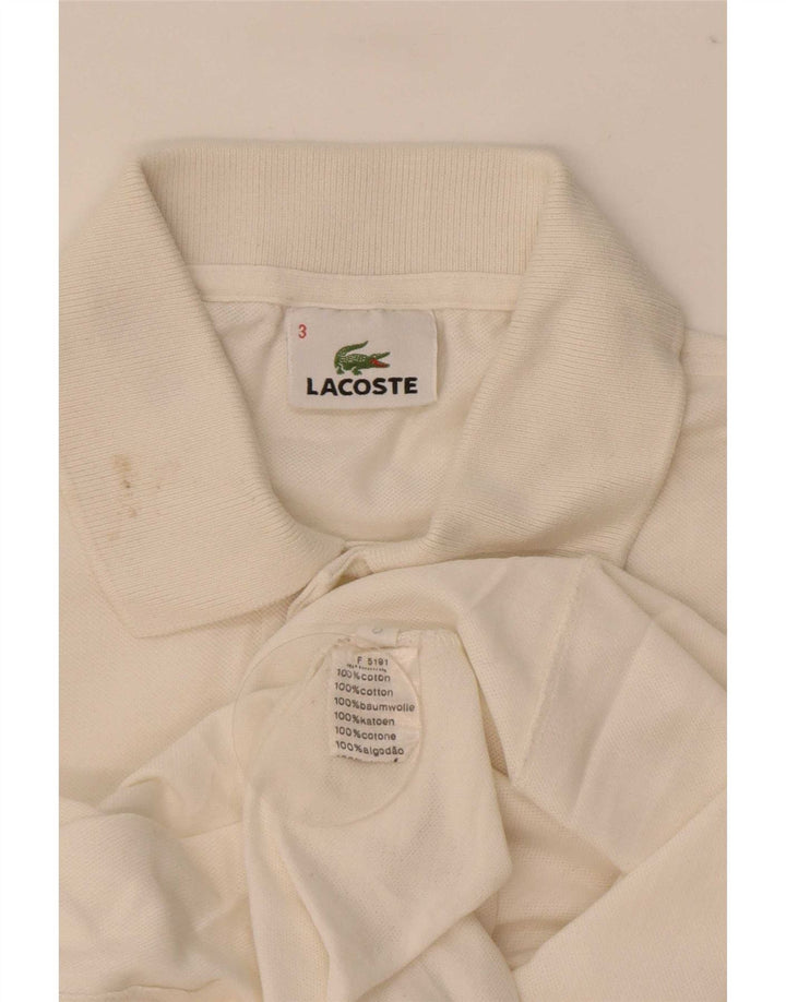 Ανδρικό πουκάμισο πόλο Lacoste, μέγεθος 3, μικρό λευκό βαμβακερό