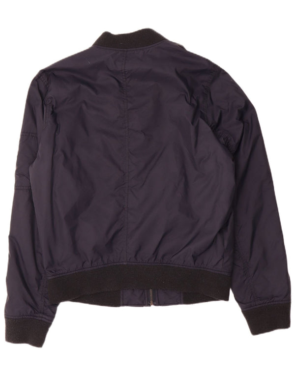 Ανδρικό μπουφάν Hollister Bomber UK 38 Medium Navy Blue Polyester