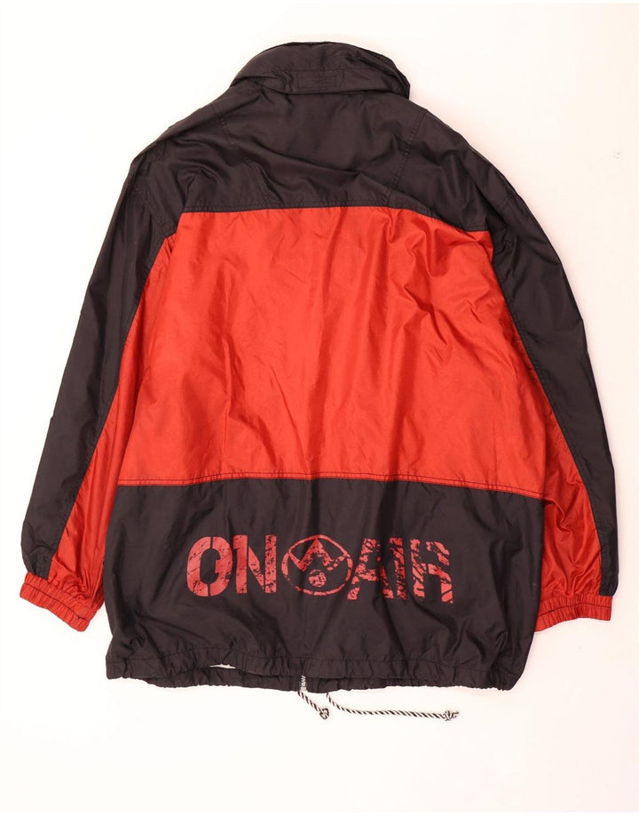 Ανδρικό vintage γραφικό μπουφάν βροχής UK 42 XL Κόκκινο πολύχρωμο πολυαμίδιο