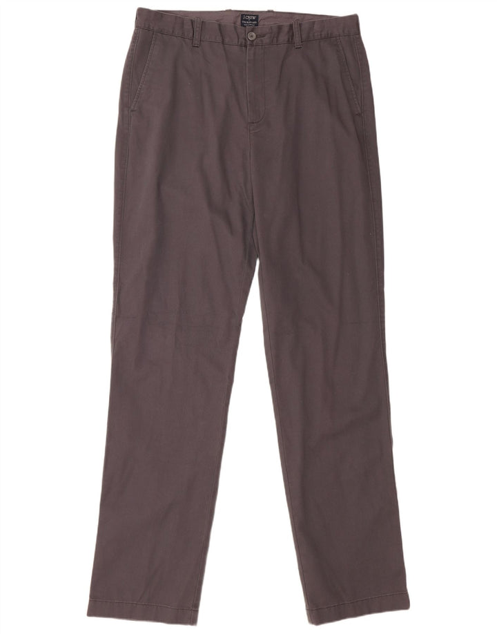 J. CREW Ανδρικό παντελόνι Chino ίσιο The Bleecker W34 L36 Γκρι βαμβακερό