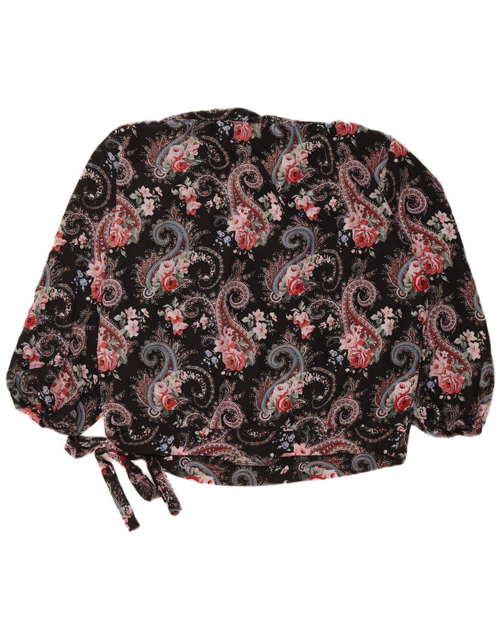 Vintage γυναικεία μπλούζα τοπ IT 50 XL Black Paisley