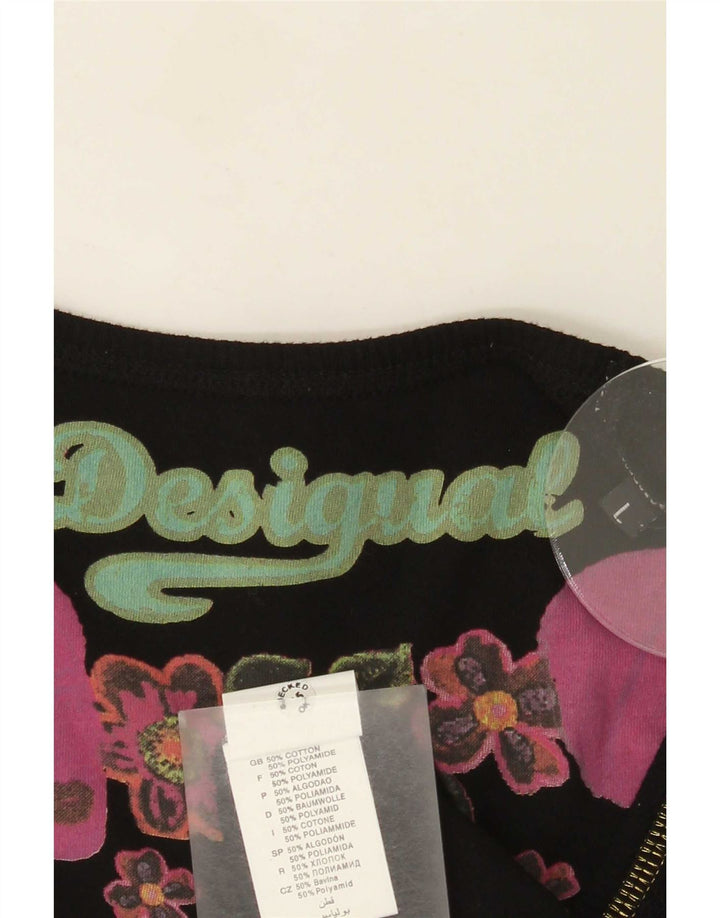 Desigual Γυναικείο Γιλέκο UK 14 μεγάλο μαύρο βαμβακερό