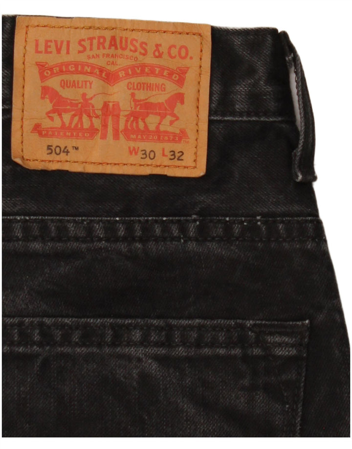 Levi's Mens 504 Straight Jeans W30 L32 Μαύρο βαμβακερό