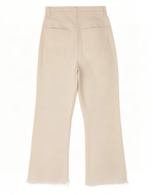Zara Womens Crop Bootcut Jeans EU 34 2XS W24 L25 Λευκό