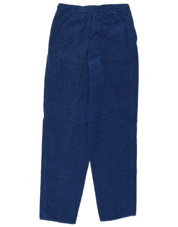 Vintage γυναικείο κοτλέ παντελόνι EU 38 Medium W26 L28 Navy Blue Geometric
