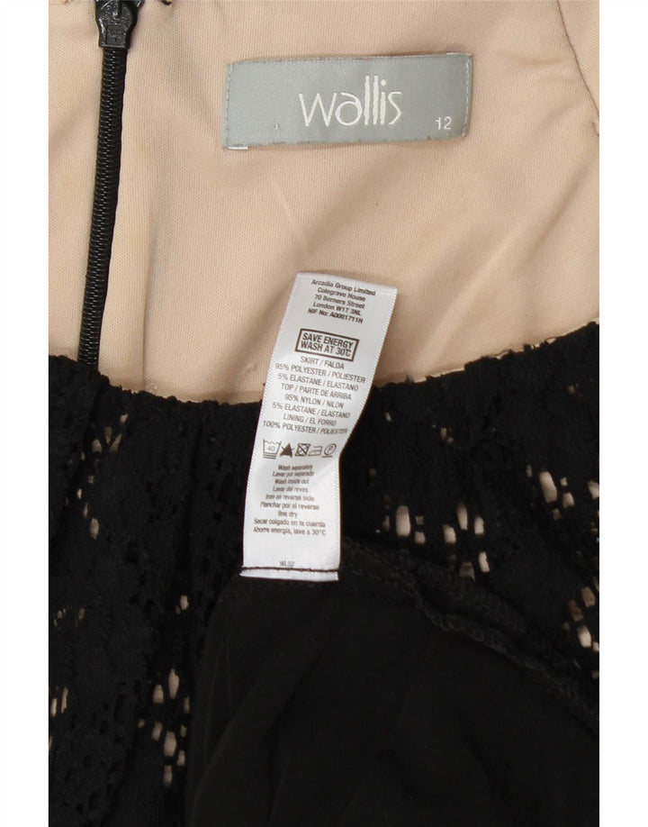 WALLIS Γυναικείο Αμάνικο Bodycon Φόρεμα UK 12 μεσαίο μαύρο πολυεστέρα