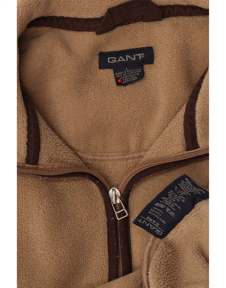 Gant Ανδρικό φερμουάρ Fleece Jumper Μεγάλο Μπεζ Πολυεστέρας