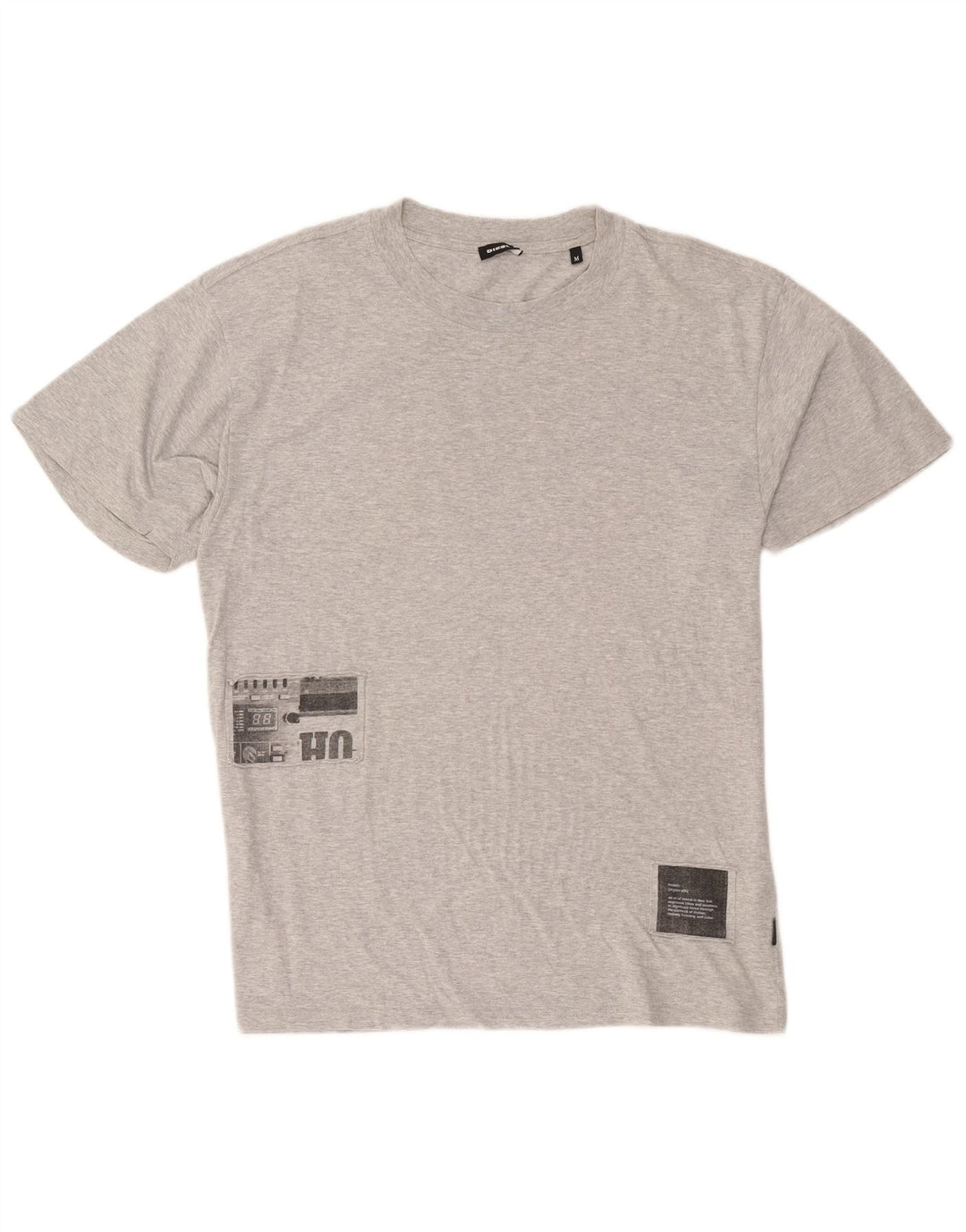Ανδρικό γραφικό T-Shirt Diesel Top Βαμβακερό μεσαίο γκρι