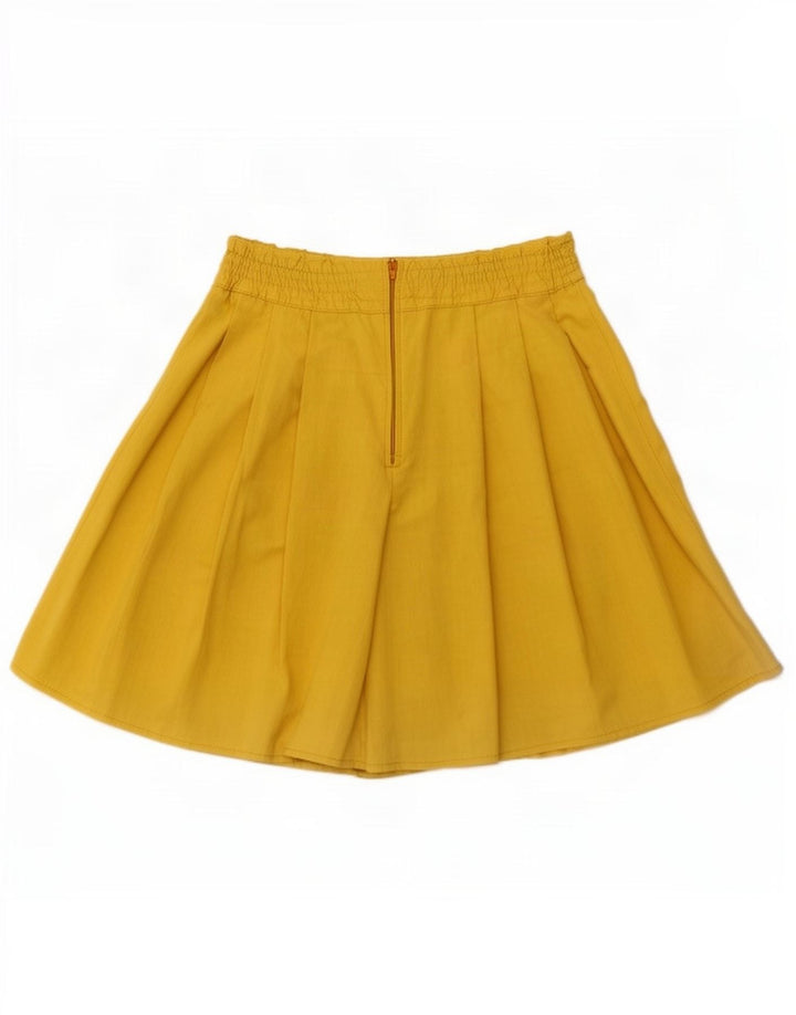 Vintage Γυναικεία Skort Μίνι Φούστα W26 Μικρή κίτρινη βισκόζη