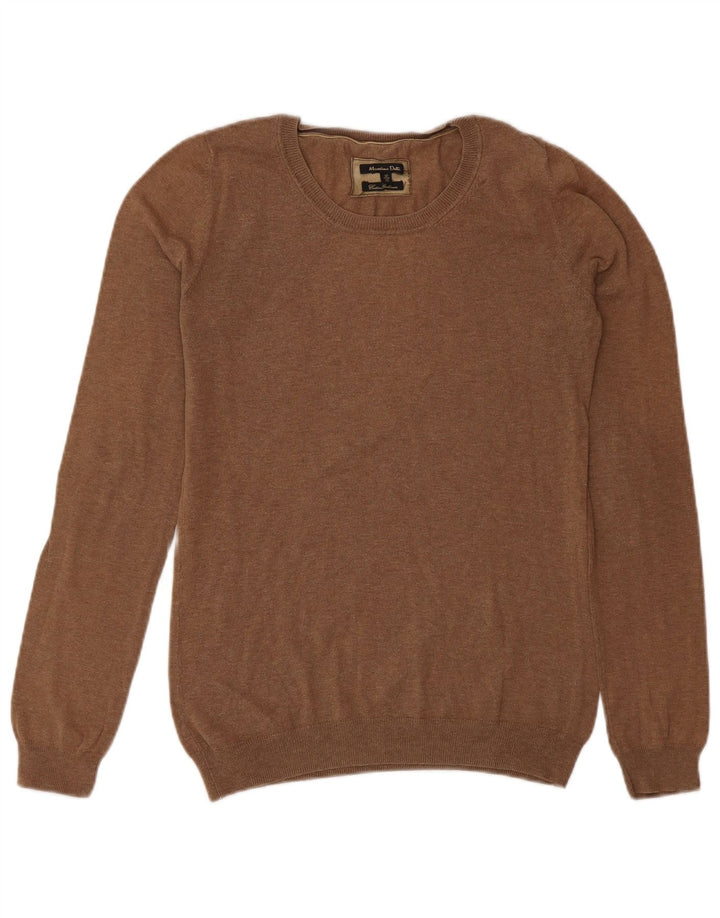 Massimo Dutti Γυναικείο πουλόβερ με λαιμόκοψη UK 12 μεσαίου καφέ