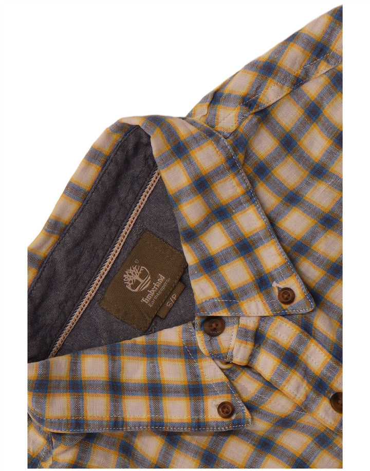Ανδρικό κοντομάνικο πουκάμισο Timberland Earthkeepers Μικρό κίτρινο καρό