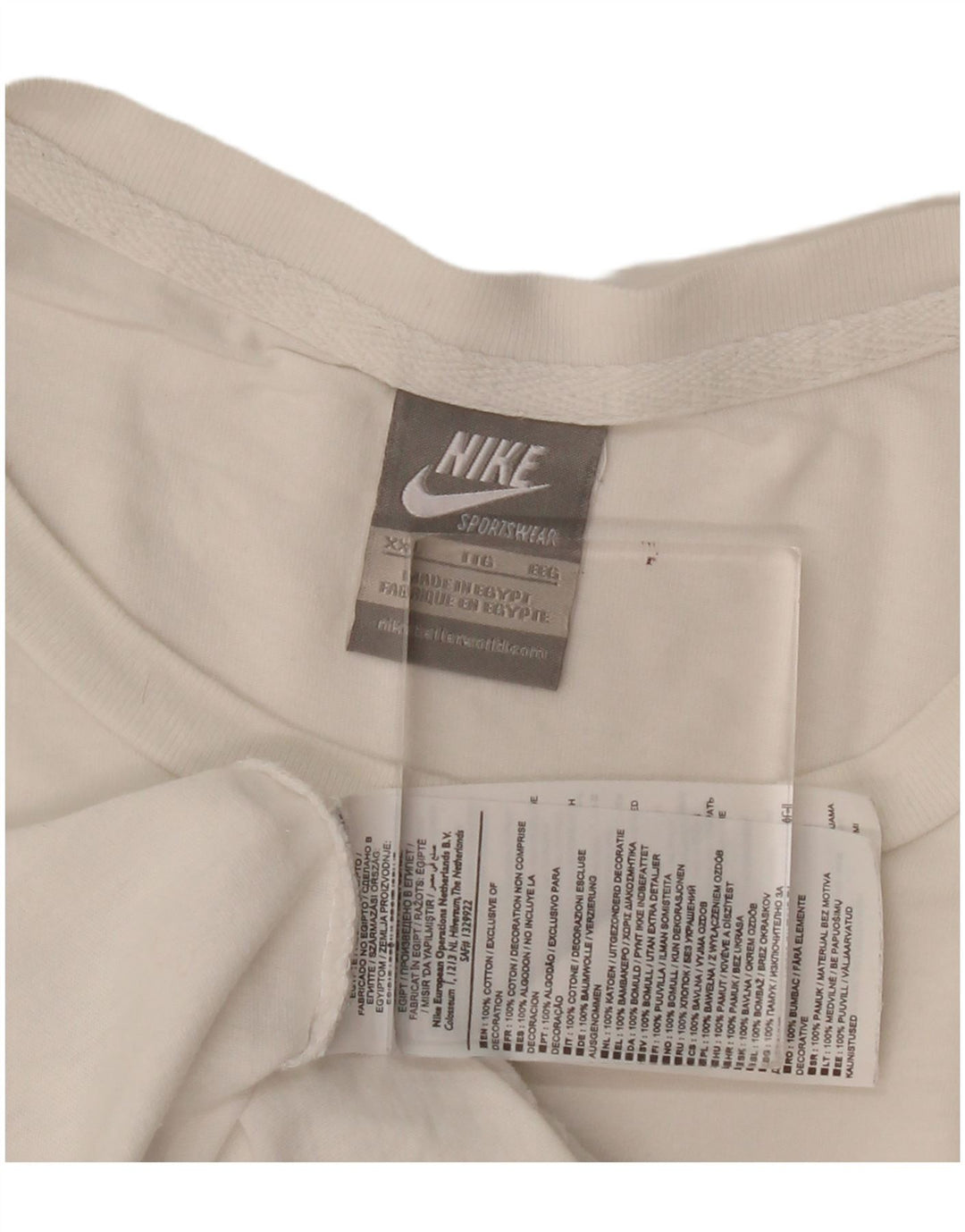 Ανδρικό γραφικό μπλουζάκι Nike 2XL λευκό βαμβακερό