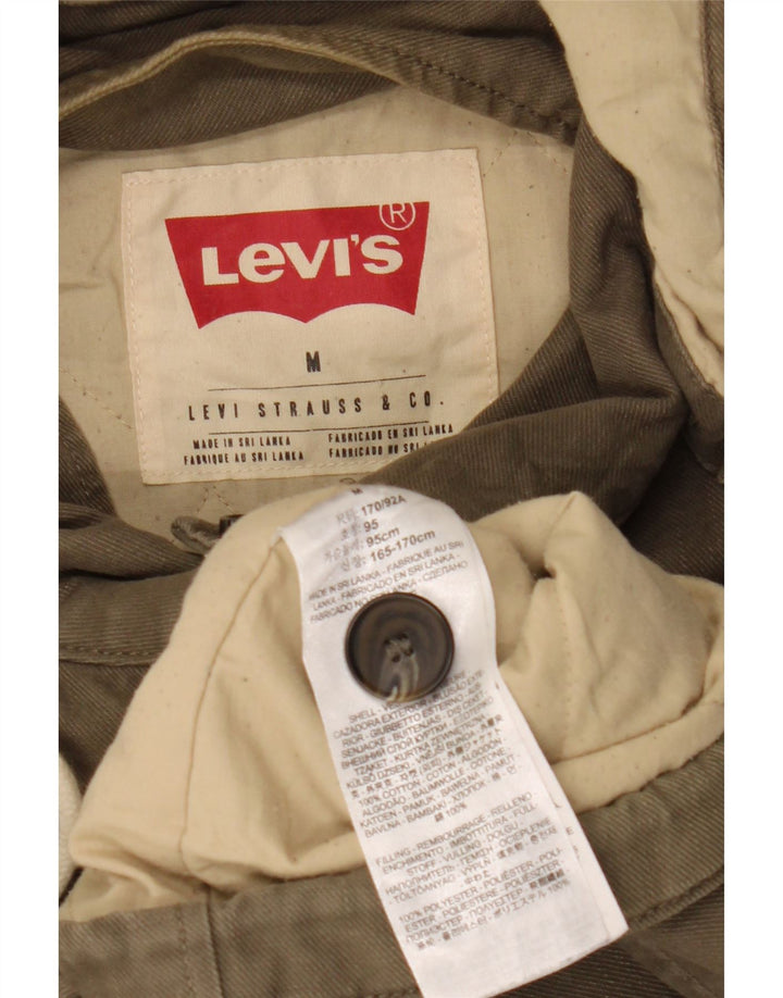Levi's Mens Hooded Military Jacket UK 38 Medium Khaki Cotton