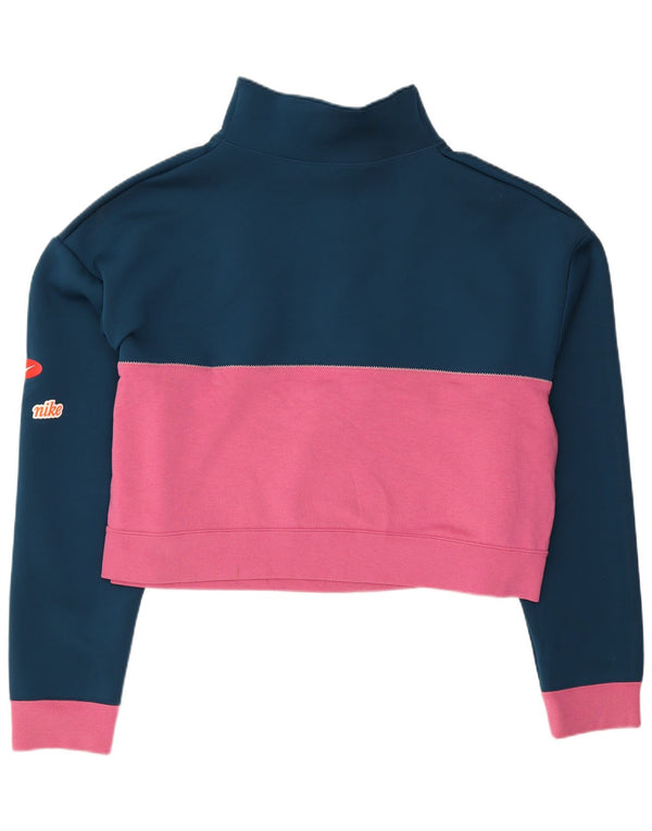 Γυναικείο γραφικό φούτερ Nike Jumper UK 16 Large Navy Blue Colourblock