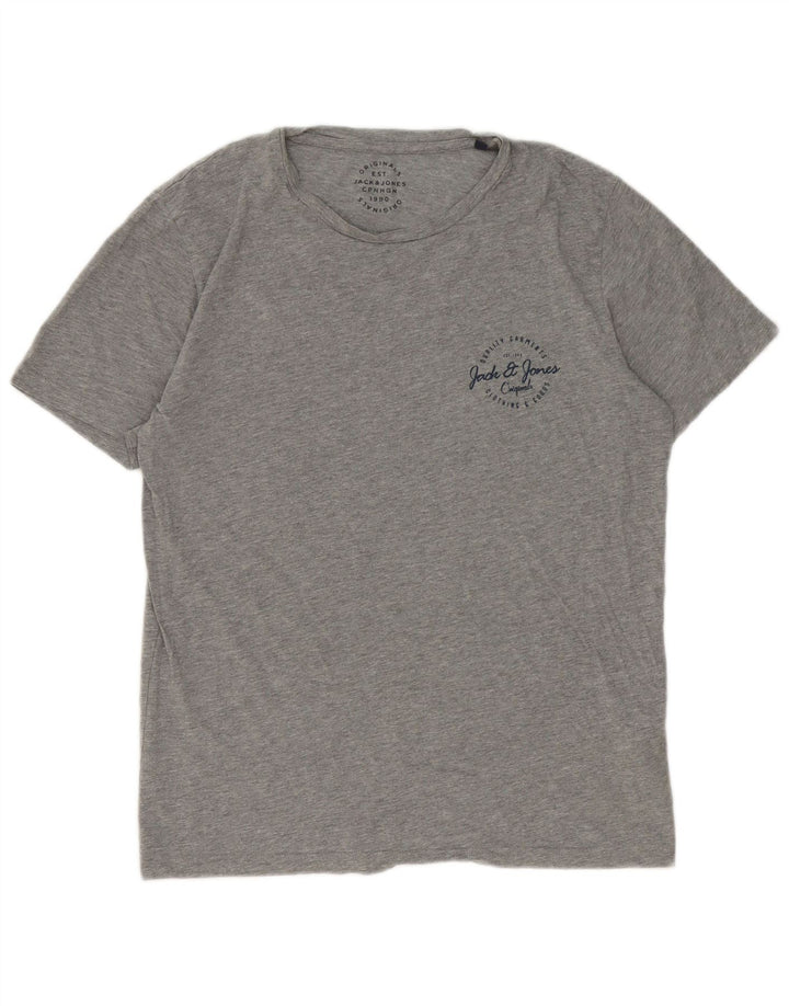 Jack & Jones Ανδρικό T-Shirt Μπλουζάκι από βαμβακερό μεγάλο γκρι χρώμα