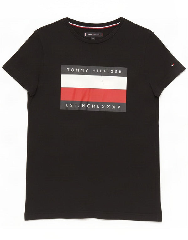 Tommy Hilfiger Ανδρικό γραφικό T-Shirt Top XS Black Cotton
