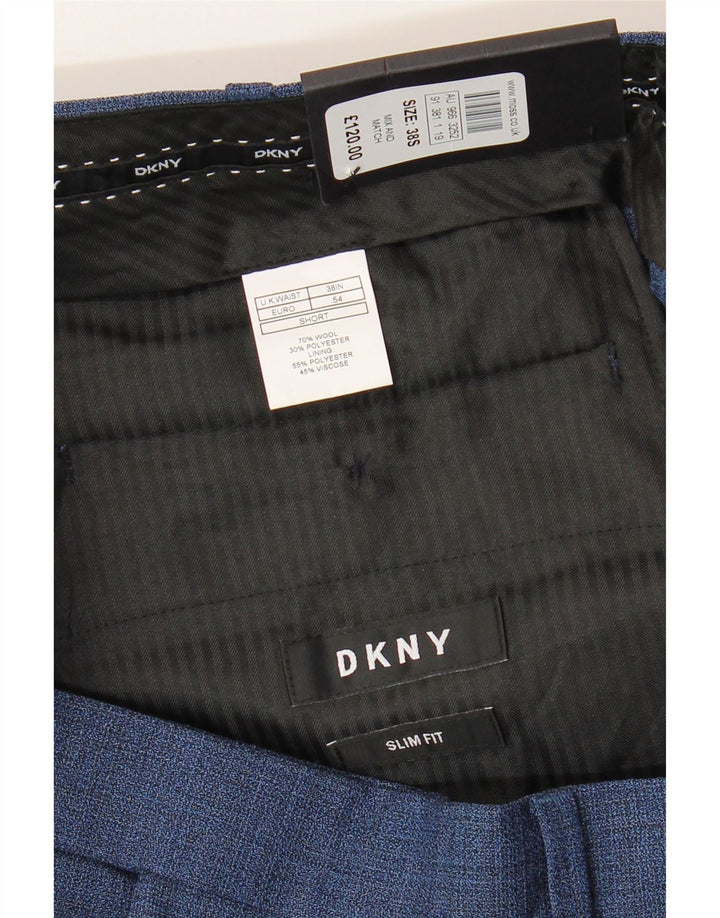 Ανδρικό παντελόνι DKNY Slim Fit Suit W38 L29 Blue Wool