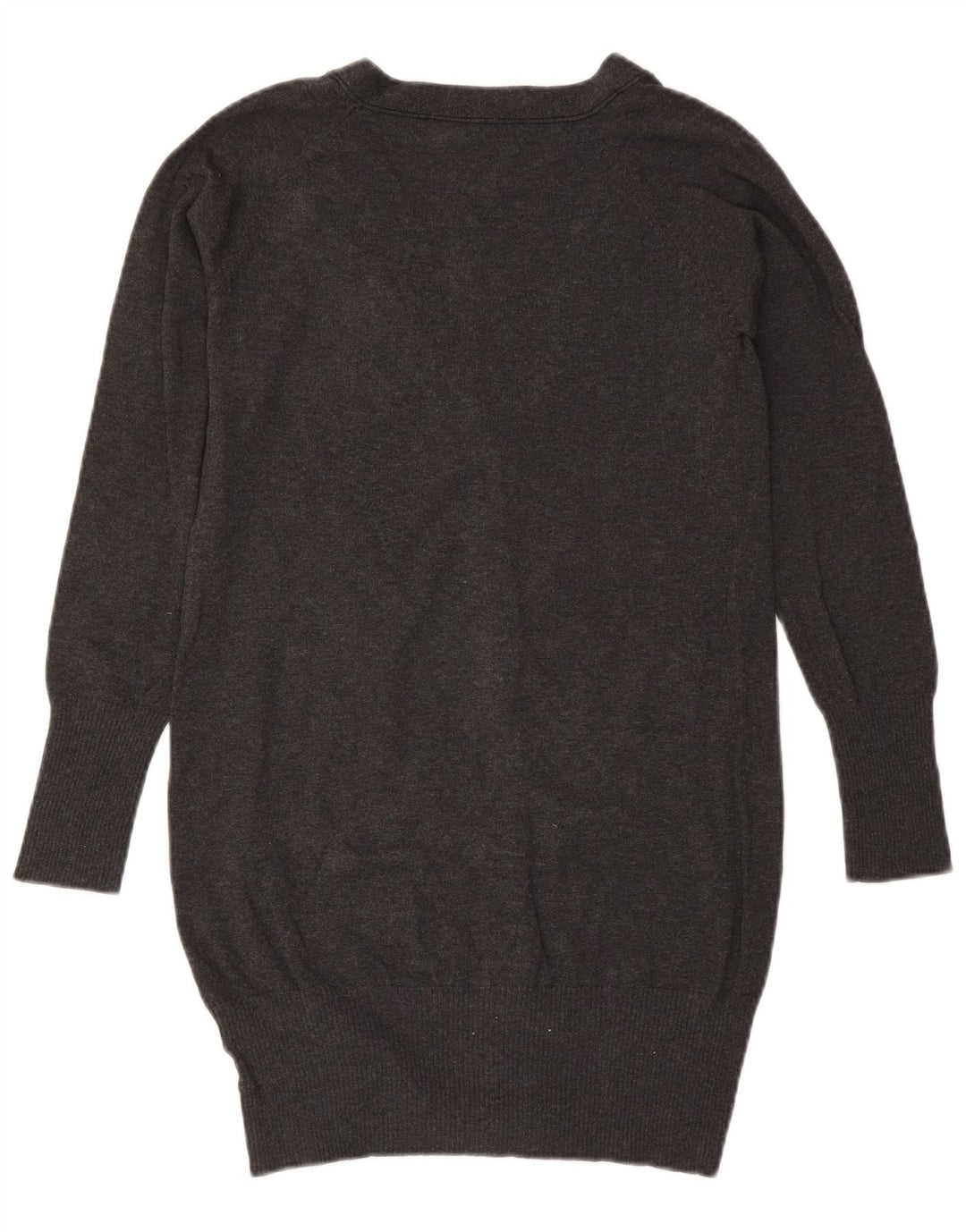 Γυναικείο πουλόβερ ZARA Longline Cardigan UK 14 μεγάλο γκρι βαμβακερό