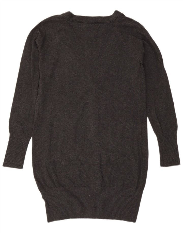 Γυναικείο πουλόβερ ZARA Longline Cardigan UK 14 μεγάλο γκρι βαμβακερό