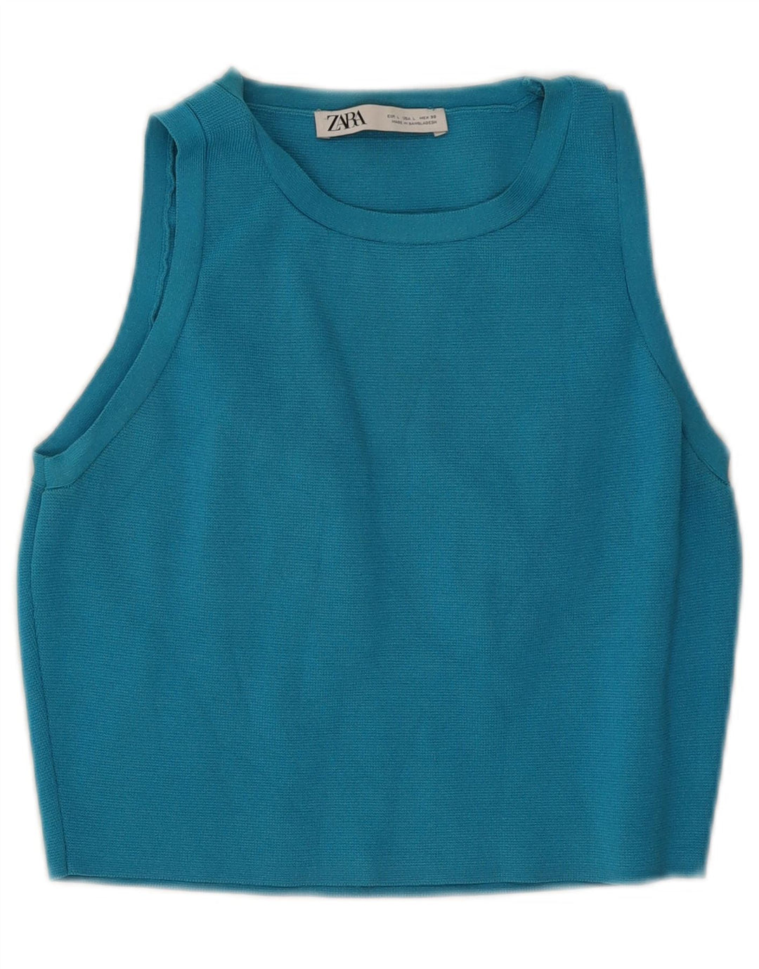 Zara Γυναικείο Γιλέκο Crop UK 14 Μεγάλη μπλε βισκόζη