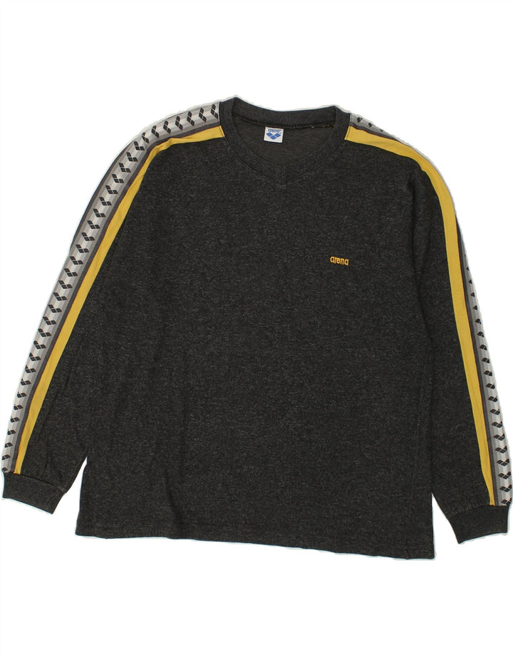 ARENA Mens Graphic Sweatshirt Jumper Large Grey | Vintage Arena | Thrift | Second-Hand Arena | Used Clothing | Messina Hembry 