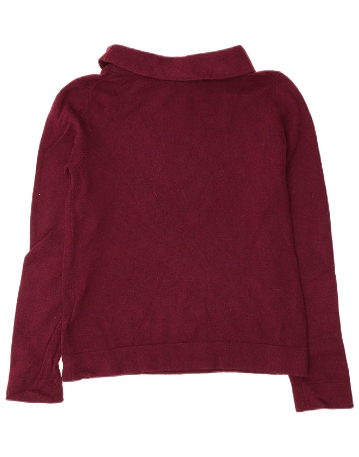 Hobbs γυναικείο πουλόβερ με ρολό λαιμόκοψη UK 10 Small Purple Wool