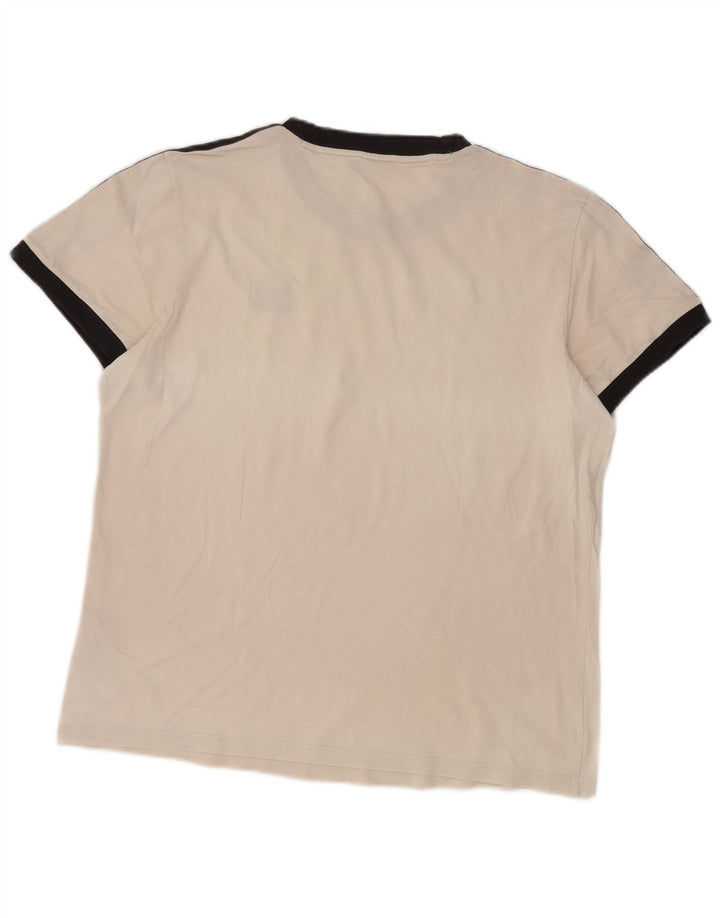 Adidas Γυναικείο T-Shirt Top UK 12 Μεσαίο λευκό βαμβακερό