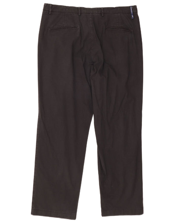 Trussardi Ανδρικό ίσιο παντελόνι IT 58 4XL W42 L30 Μαύρο βαμβακερό