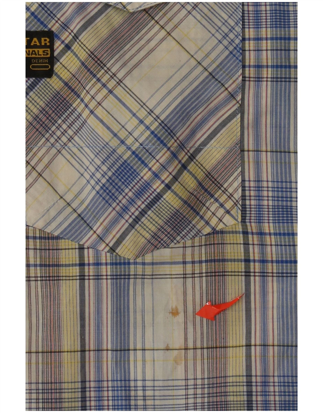 G-Star Ανδρικό γραφικό κοντομάνικο πουκάμισο XL πολύχρωμο καρό βαμβακερό