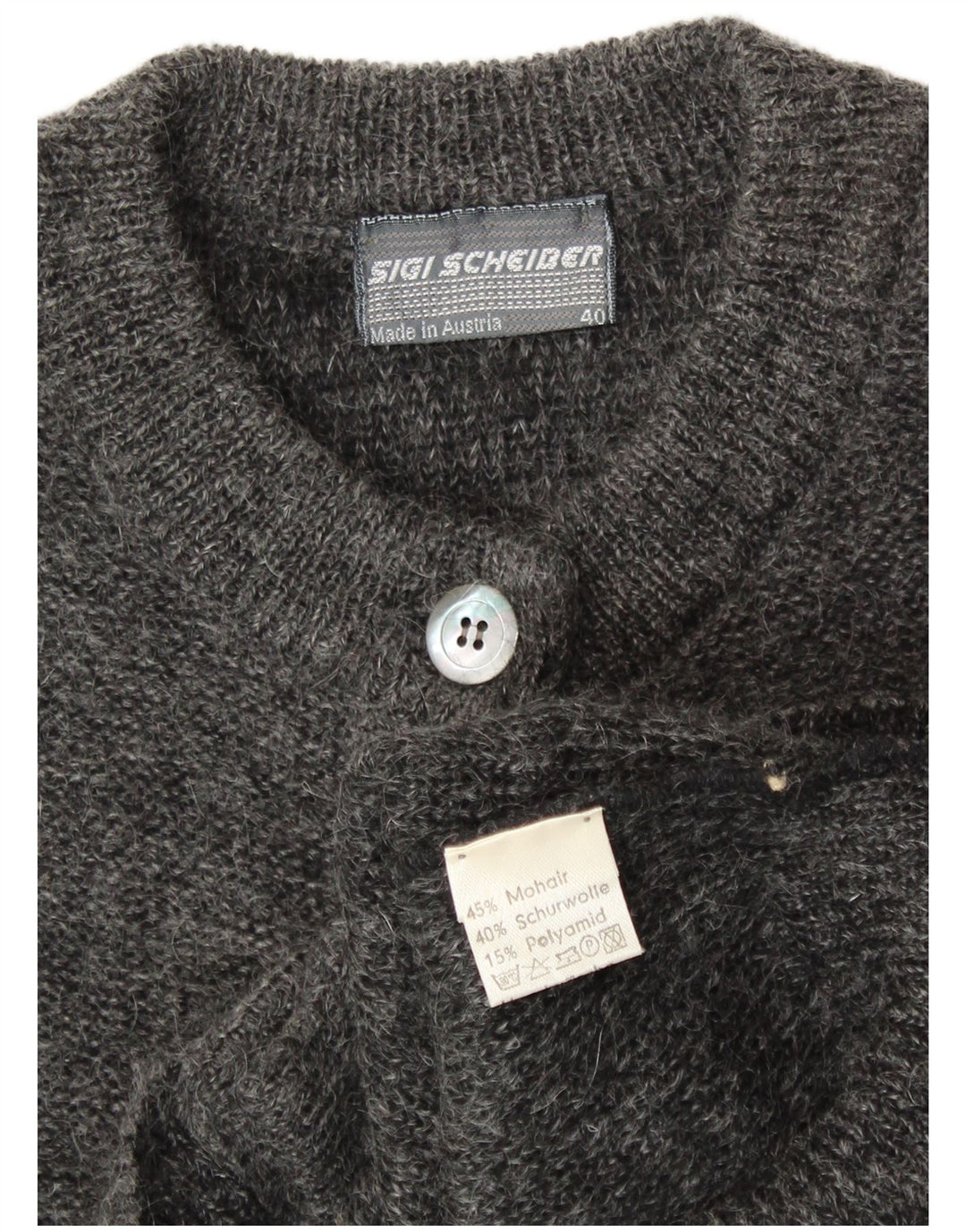 SIGI SCHEIBERG Γυναικείο πουλόβερ γραφικών ζακέτα EU 40 Μεσαίο γκρι μοχέρ