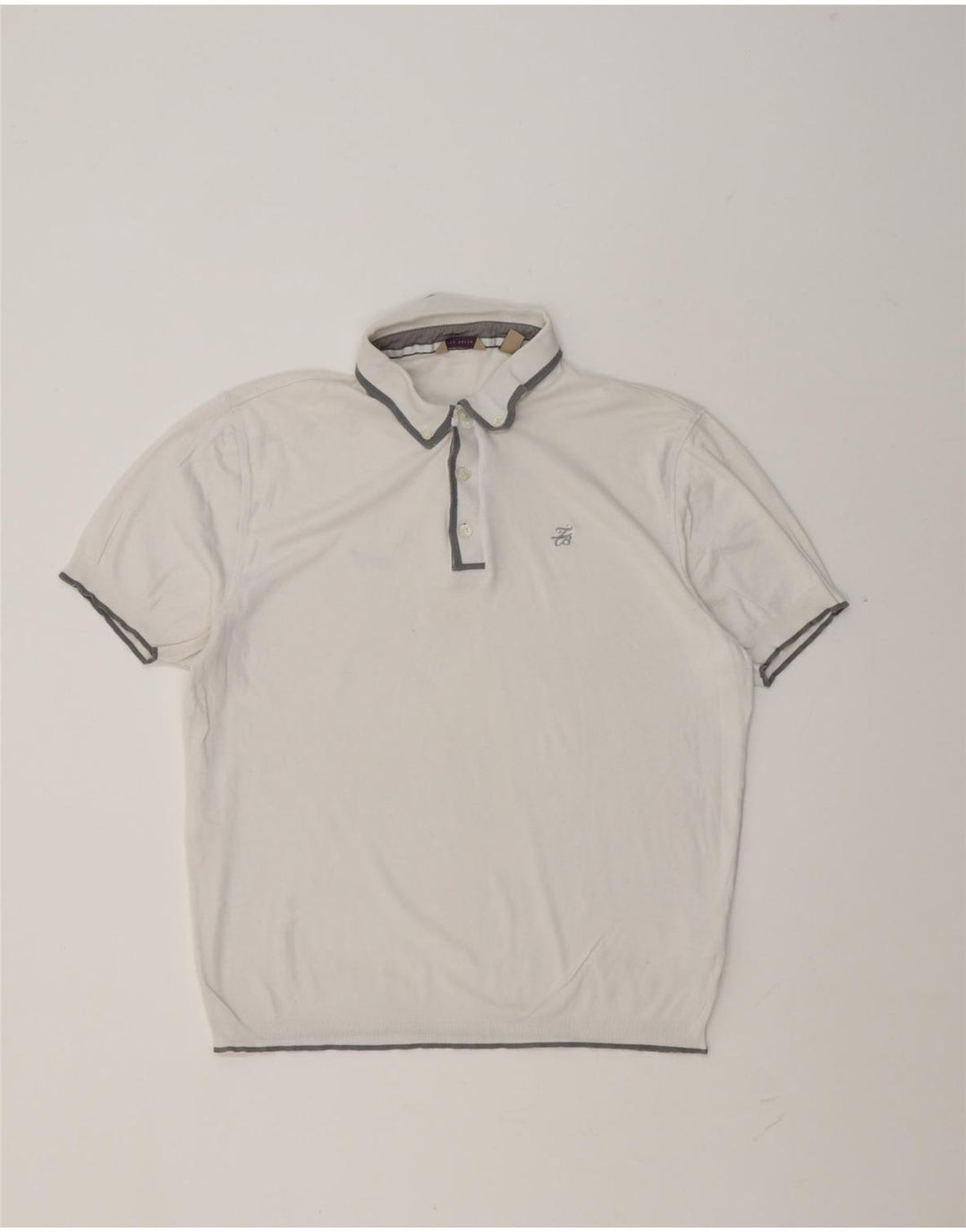 Ted Baker Ανδρικό Πόλο Μπλουζάκι 5 XL Λευκό βαμβακερό