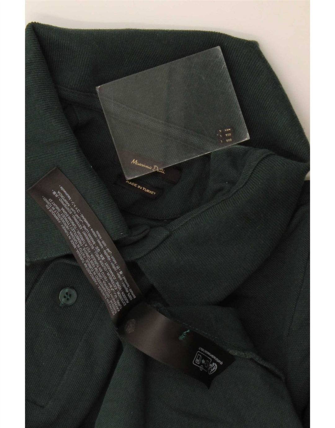 Massimo Dutti Ανδρικό πουκάμισο Polo με κανονική εφαρμογή, μεγάλο πράσινο βαμβακερό