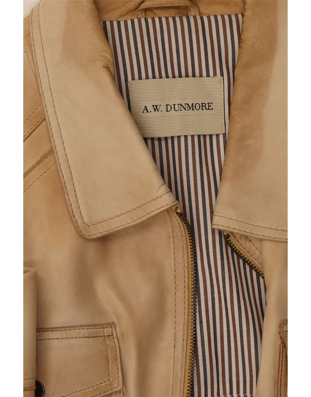 A.W.Dunmore Ανδρικό Δερμάτινο Μπουφάν UK 40 Large Beige
