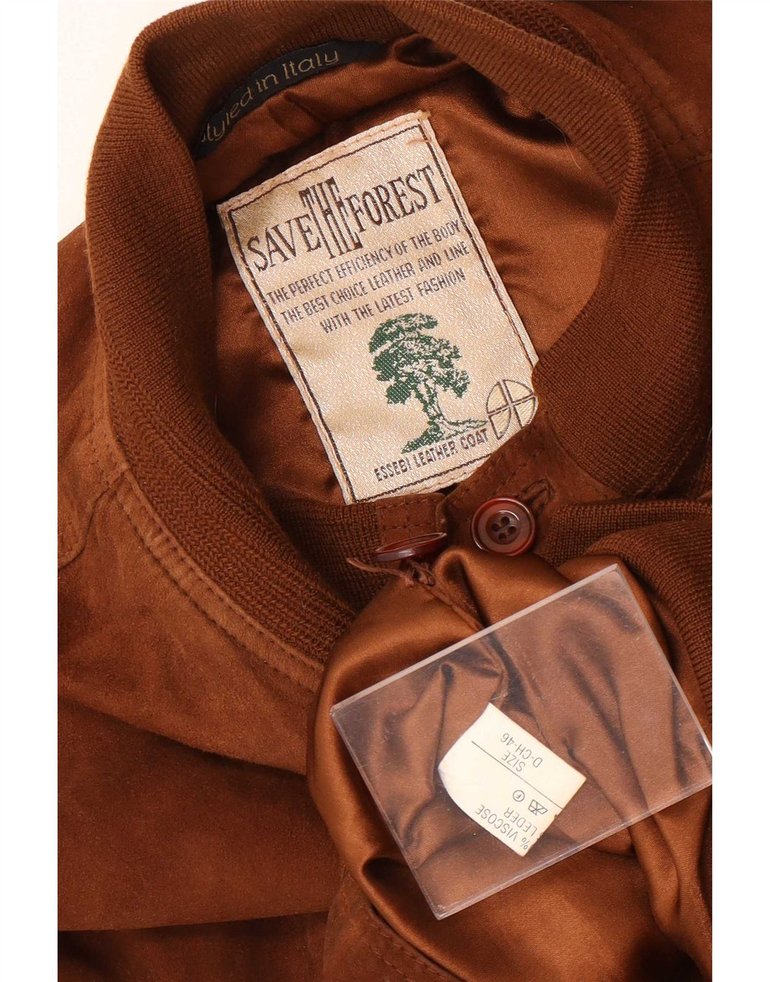 Essebi Ανδρικό Suede Bomber Jacket EU 46 Small Brown Δερμάτινο Loose Fit