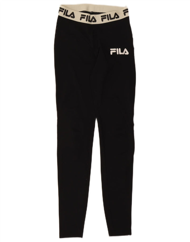 Fila Γυναικείο Γραφικό Κολάν UK 4 XS Μαύρο Colourblock Πολυεστέρας