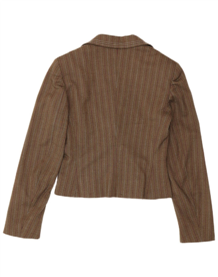 Max & Co. Γυναικείο μπλέιζερ με 2 κουμπιά μπουφάν UK 10 Small καφέ ριγέ