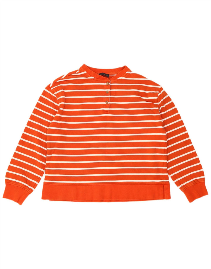 Marks & Spencer Γυναικεία φούτερ Jumper UK 14 Medium πορτοκαλί ριγέ