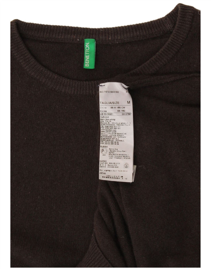 BENETTON Γυναικείο πουλόβερ με λαιμόκαυστο UK 12 μεσαίο καφέ μαλλί