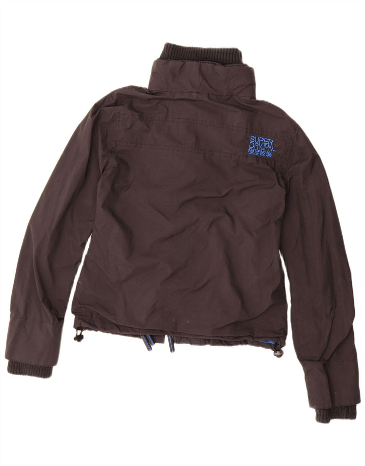 Γυναικείο γραφικό μπουφάν βροχής SUPERDRY UK 16 Large Black Nylon