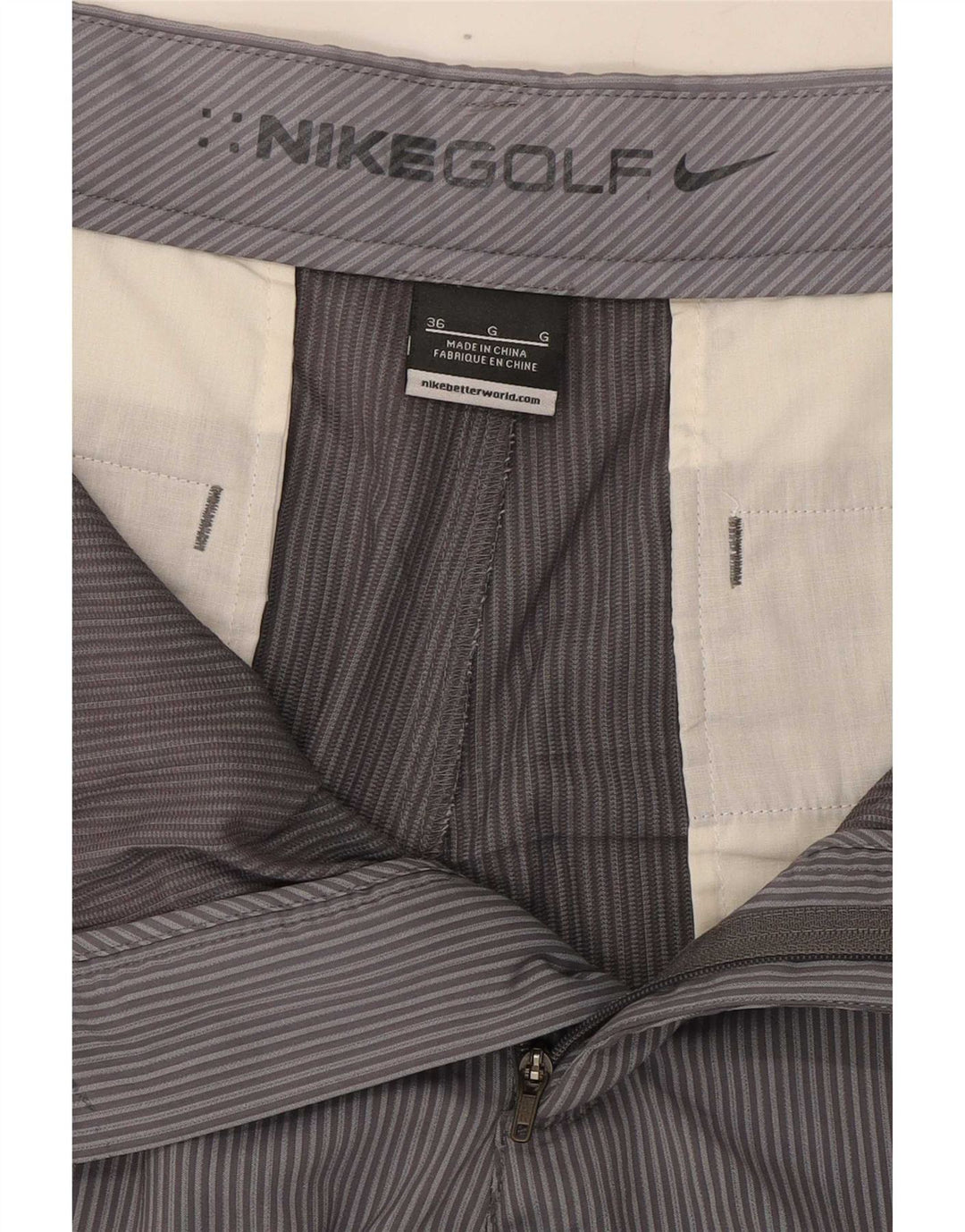 Ανδρικό σορτς chino γκολφ Nike W36 με μεγάλο γκρι ρίγες πολυεστέρας