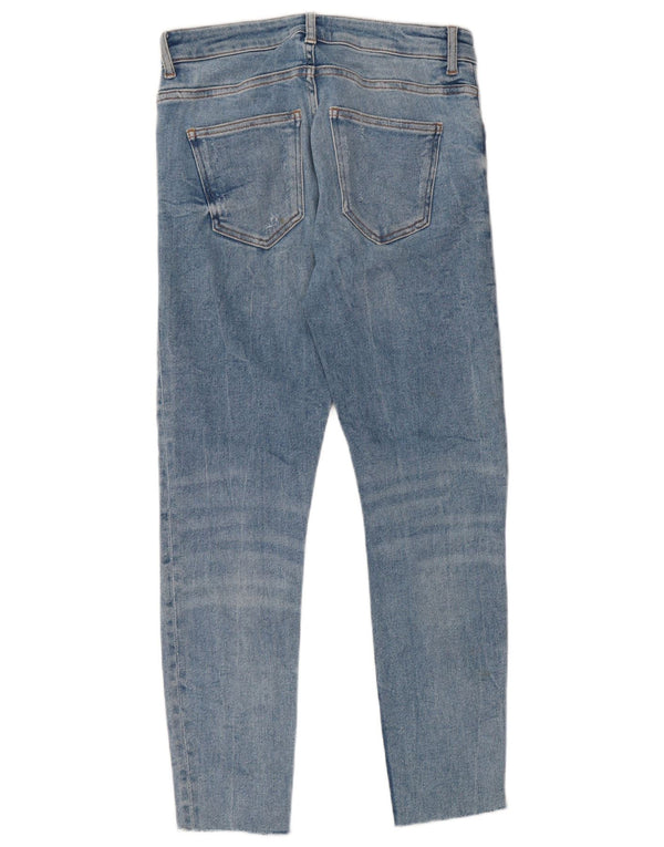 ZARA Womens Crop Distressed Skinny Jeans EU 40 Medium W30 L26 Blue Cotton