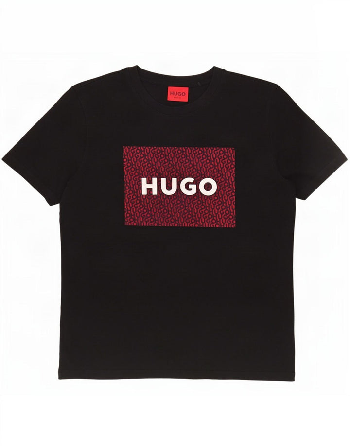 Ανδρικό γραφικό μπλουζάκι Hugo Boss Τοπ μεσαίο μαύρο