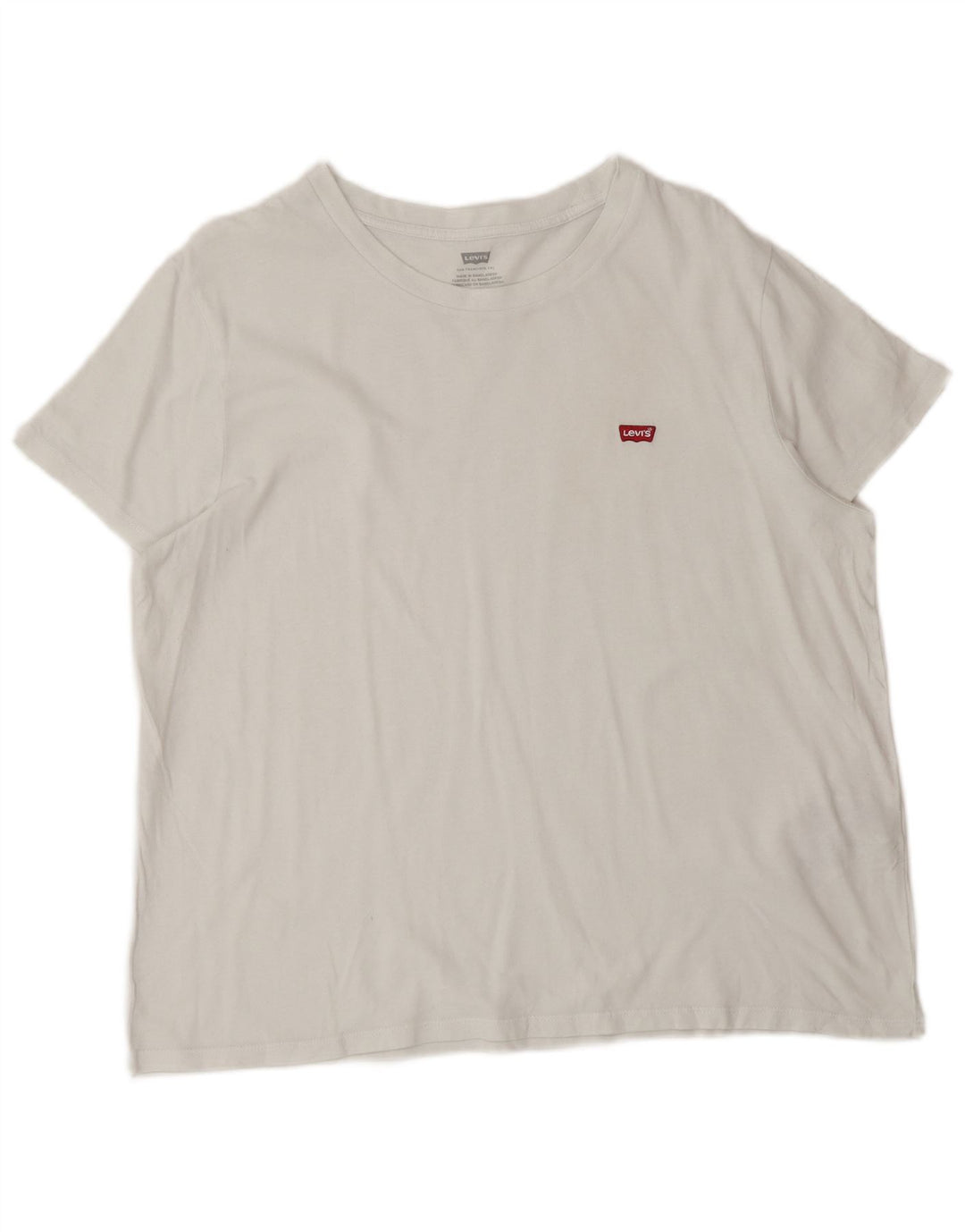 Γυναικείο T-Shirt Levi's Top UK 16 μεγάλο λευκό βαμβακερό